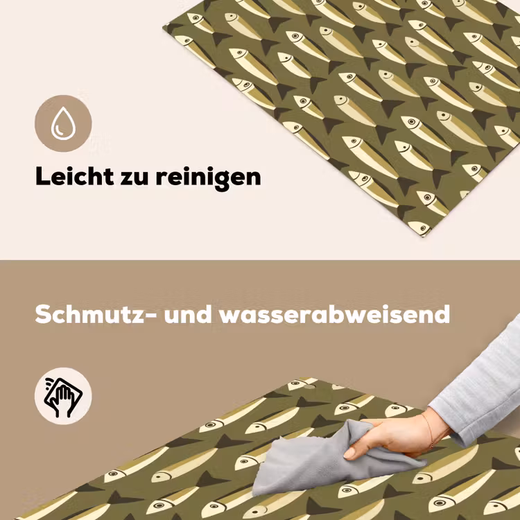 Vis - Patroon - Groen Inductie beschemer met haakjes klein 777 -ky-schoon-de