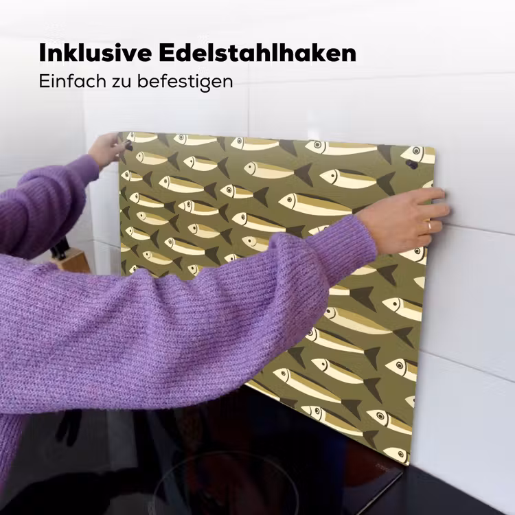 Vis - Patroon - Groen Inductie beschemer met haakjes klein 777 -ky-ophangen-de