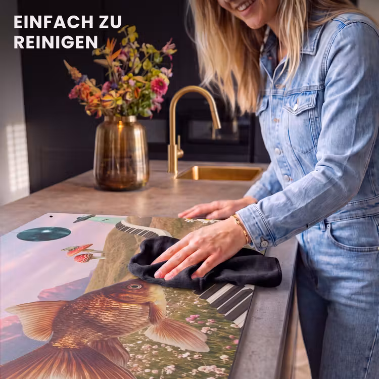 2-in-1 Herdabdeckplatte & Spritzschutz - Fisch – Natur – Abstrakt - Vis - Natuur - Abstract Inductie beschemer met haakjes klein