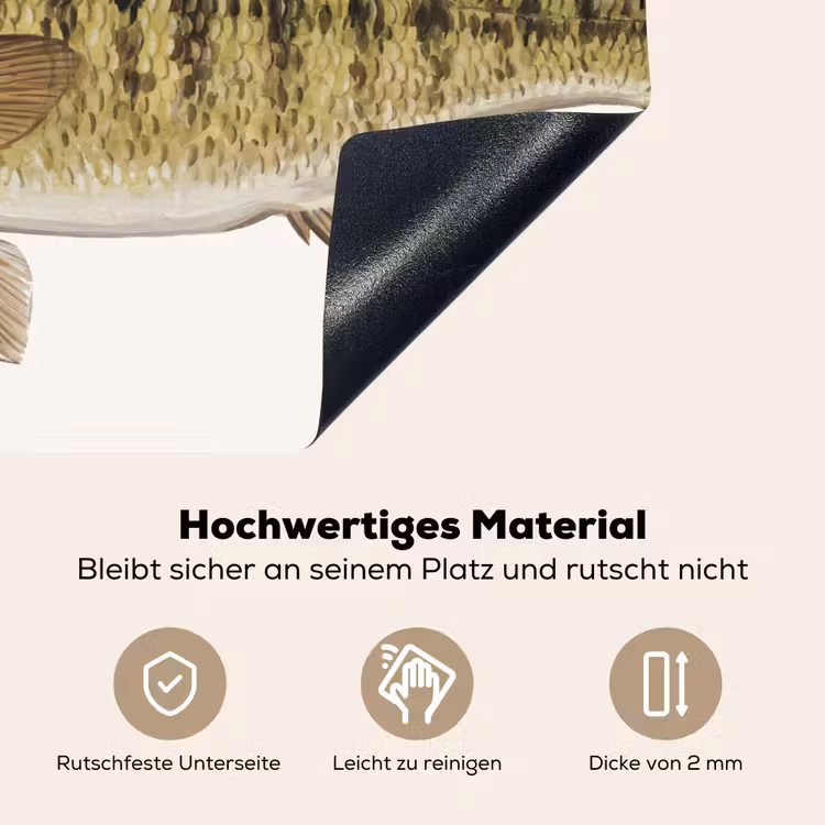 Vissen - Natuur - Vintage Inductie beschemer met haakjes klein -ky-onderkant-de