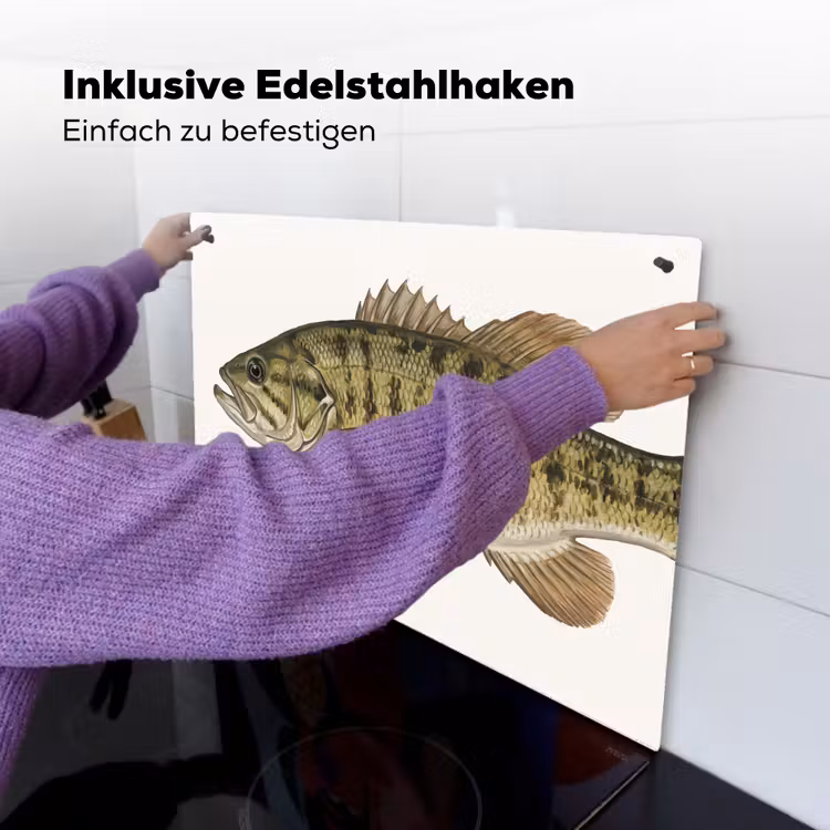 Vissen - Natuur - Vintage Inductie beschemer met haakjes klein -ky-ophangen-de