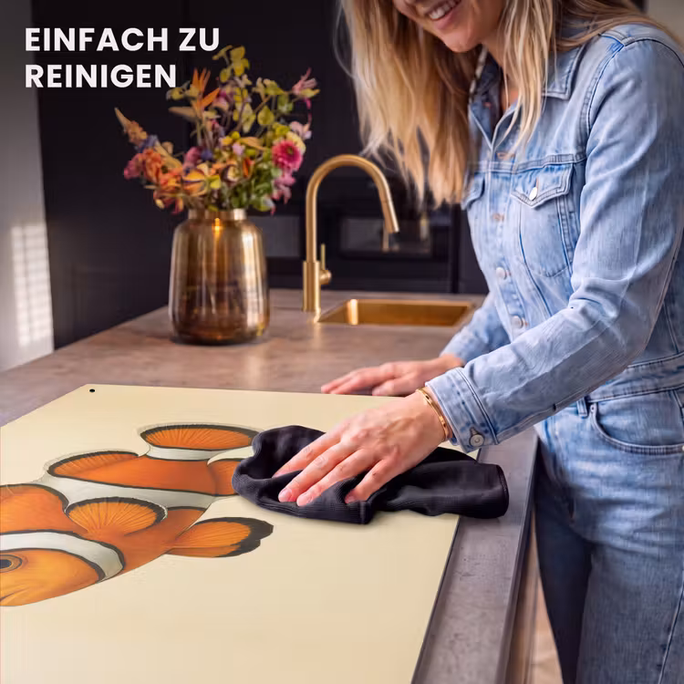 2-in-1 Herdabdeckplatte & Spritzschutz - Fisch - Orange - Streifen - Vis - Oranje - Strepen Inductie beschemer met haakjes klein