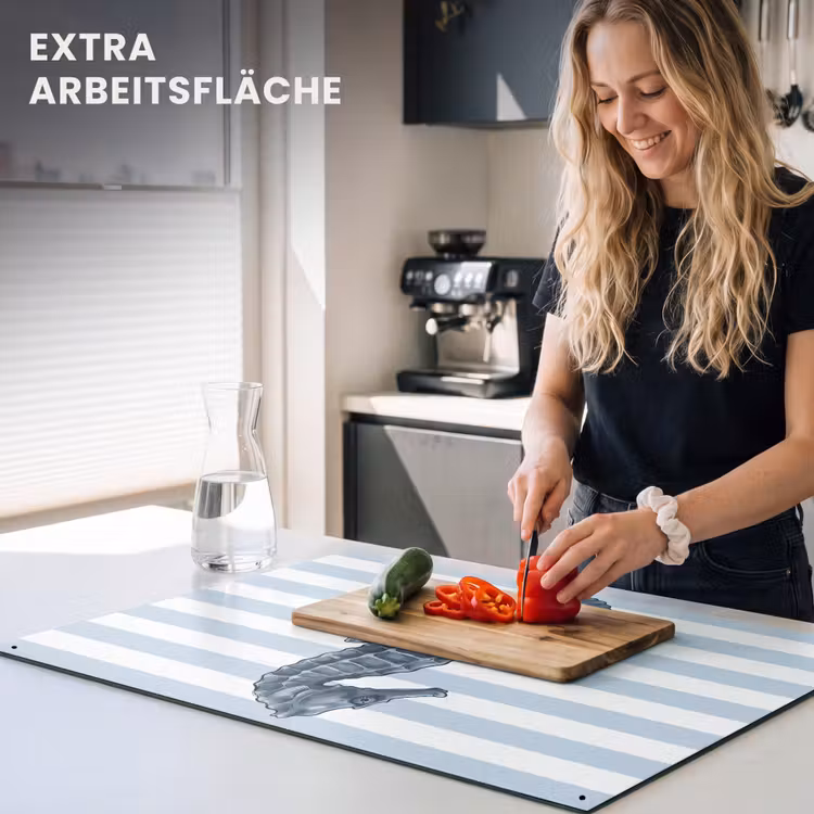Vis - Oceaan - Illustratie - Blauw - Strepen Inductie beschemer met haakjes klein -ky-usp-de