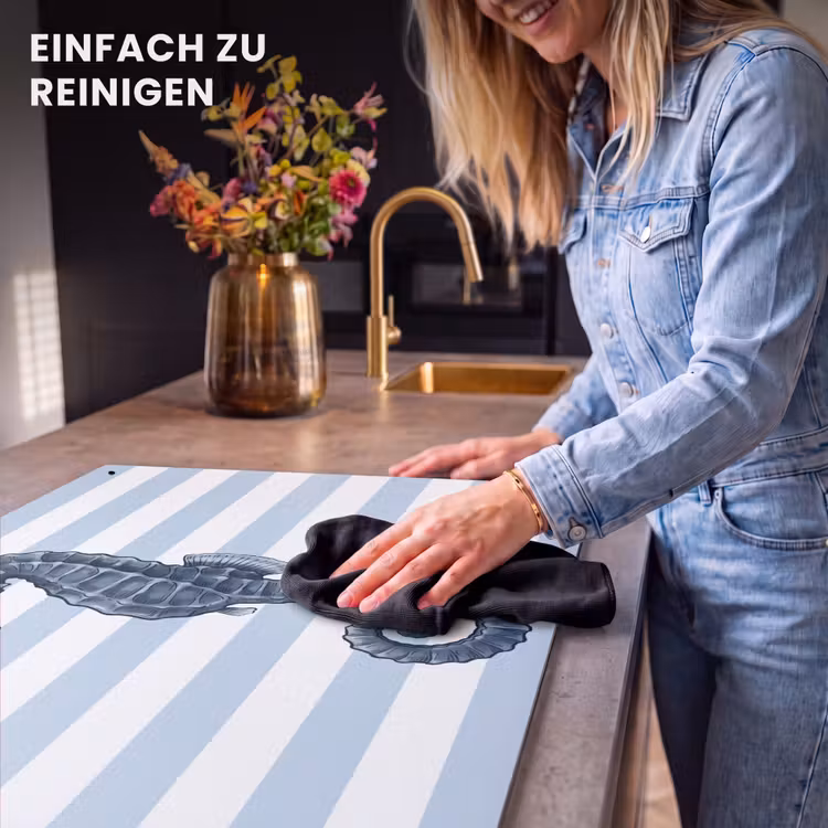 Vis - Oceaan - Illustratie - Blauw - Strepen Inductie beschemer met haakjes klein -ky-schoon-de