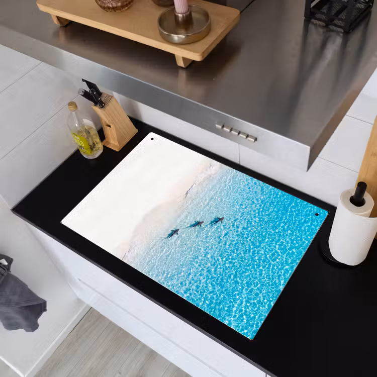 Vis - Oceaan - Strand - Turquoise - Natuur Inductie beschemer met haakjes klein -sfeer1