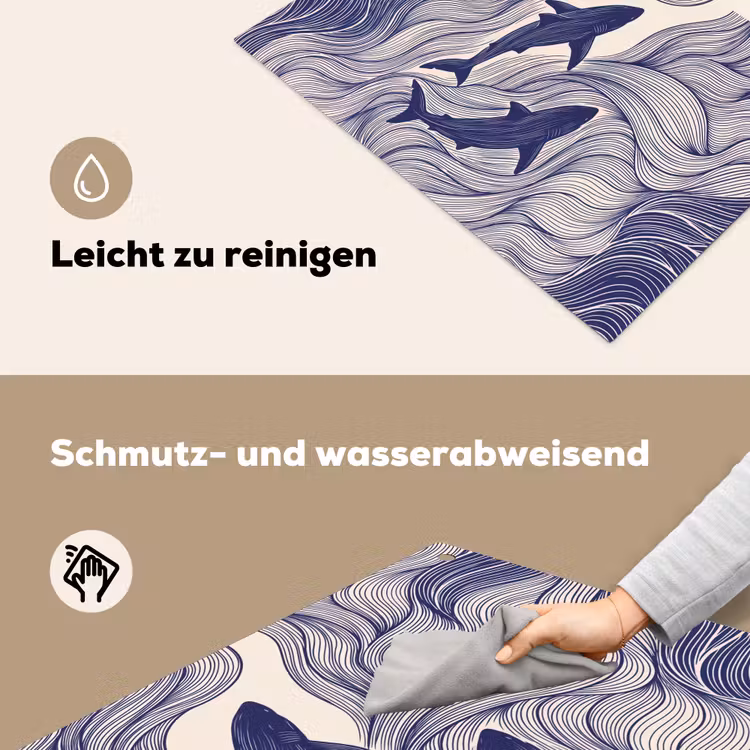 Vis - Oceaan - Lijntekening - Blauw - Dieren Inductie beschemer met haakjes klein -ky-schoon-de