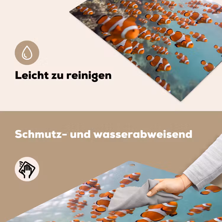 Vis - School - Onderwater - Dieren - Oranje Inductie beschemer met haakjes klein -ky-schoon-de