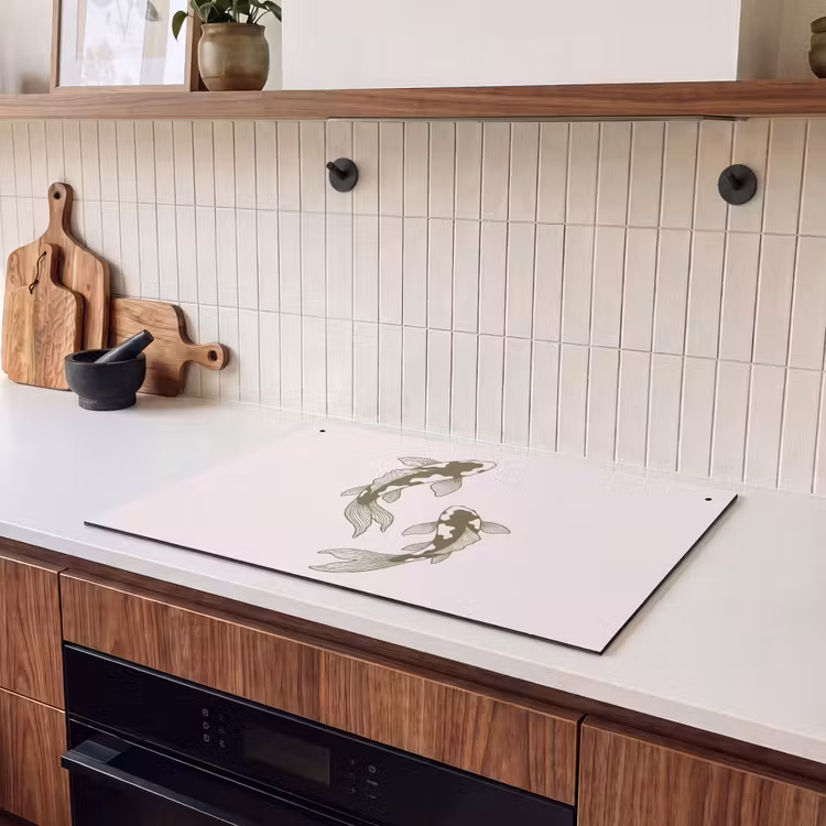 Vis - Zwemmend - Groen - Abstract - Dieren Inductie beschemer met haakjes klein -sfeer1