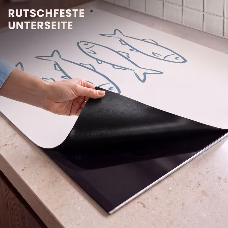 Vis - Vier - Dieren - Abstract - Blauw Inductie beschemer met haakjes klein -ky-onderkant-de