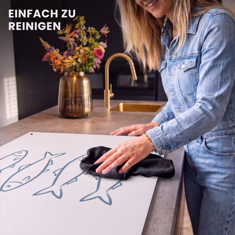 Vis - Vier - Dieren - Abstract - Blauw Inductie beschemer met haakjes klein -ky-schoon-de