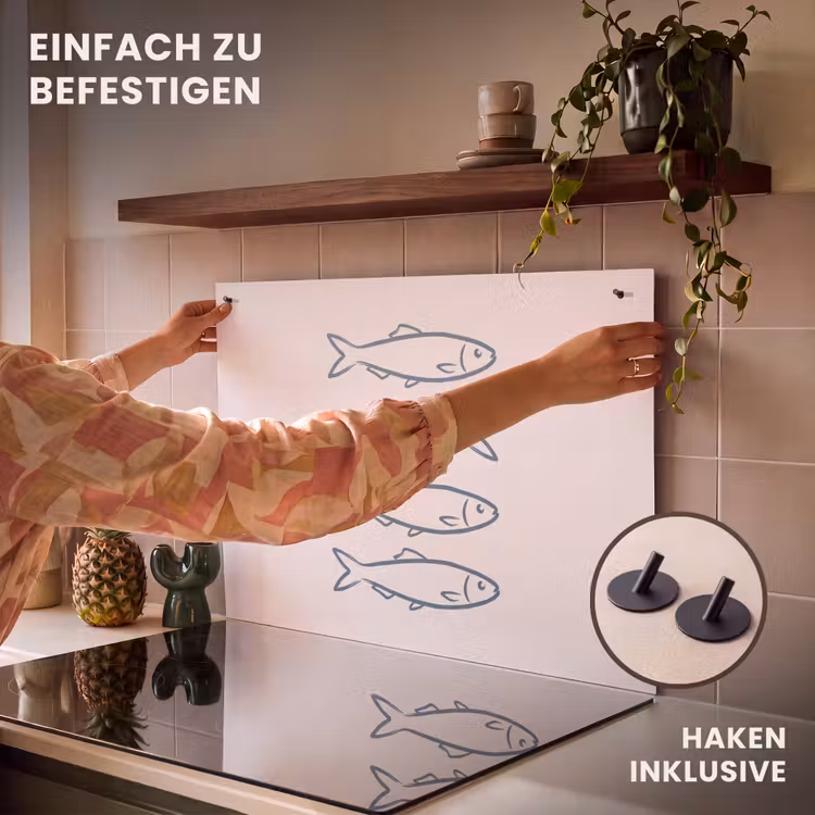 Vis - Vier - Dieren - Abstract - Blauw Inductie beschemer met haakjes klein -ky-ophangen-de