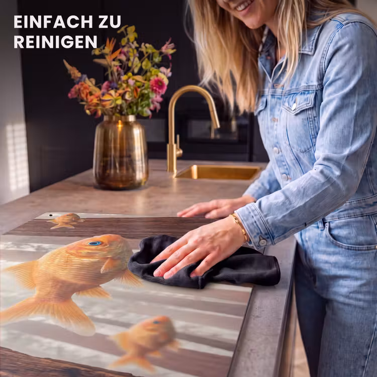 2-in-1 Herdabdeckplatte & Spritzschutz - Fisch – Wald – Fantasie - Vis - Bos - Fantasie Inductie beschemer met haakjes klein