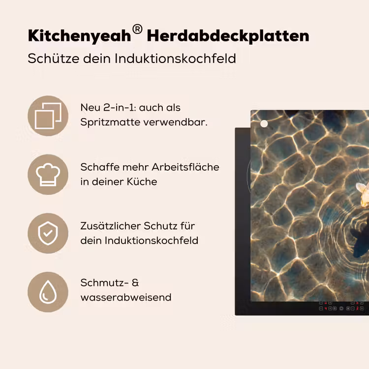 Vis - Water - Dieren - Oranje - Goud Inductie beschemer met haakjes klein -ky-usp-de