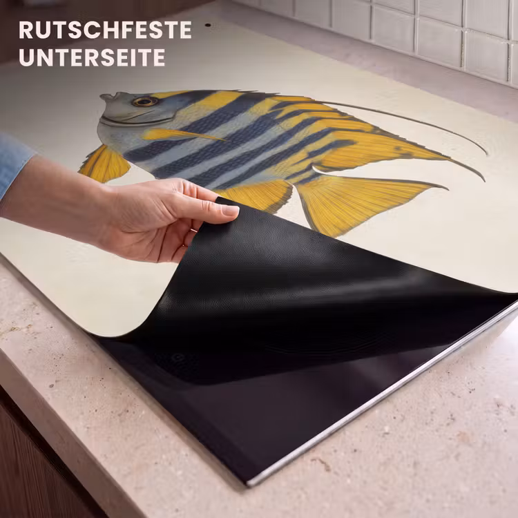 2-in-1 Herdabdeckplatte & Spritzschutz - Fische - Dekorativ - Flossen - Illustration — 4