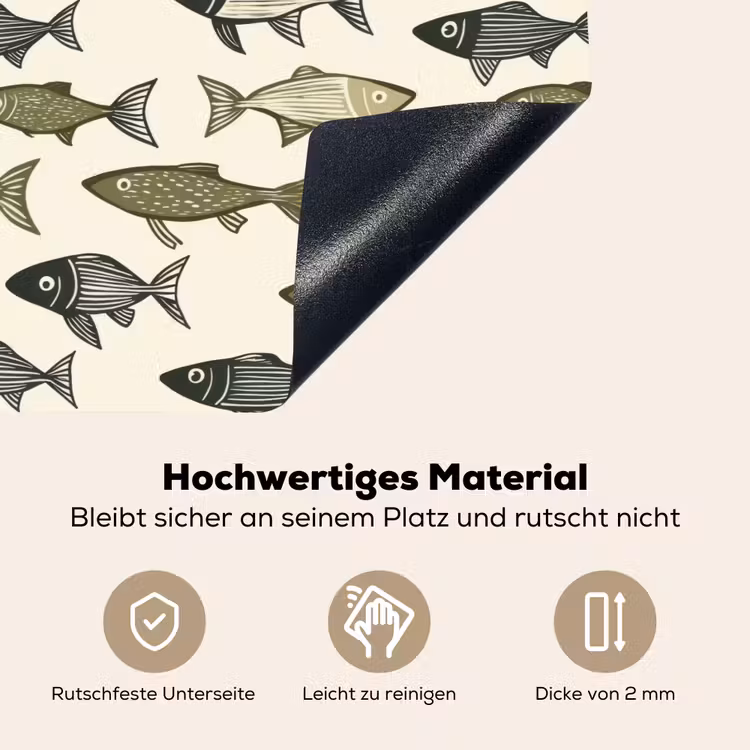 Vissen - Klassiek - Groen Inductie beschemer met haakjes klein 777 -ky-onderkant-de