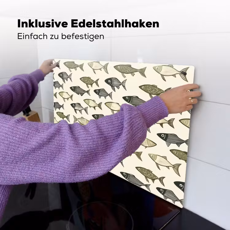 Vissen - Klassiek - Groen Inductie beschemer met haakjes klein 777 -ky-ophangen-de