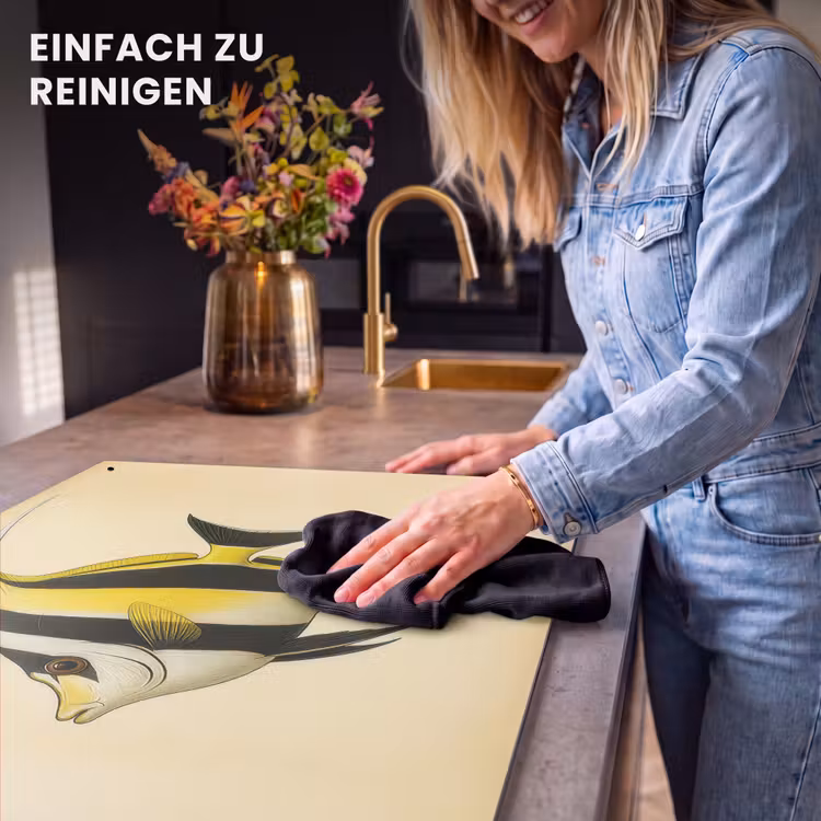 2-in-1 Herdabdeckplatte & Spritzschutz - Fische - Zierfisch - Rückenflosse - Gelb — 5