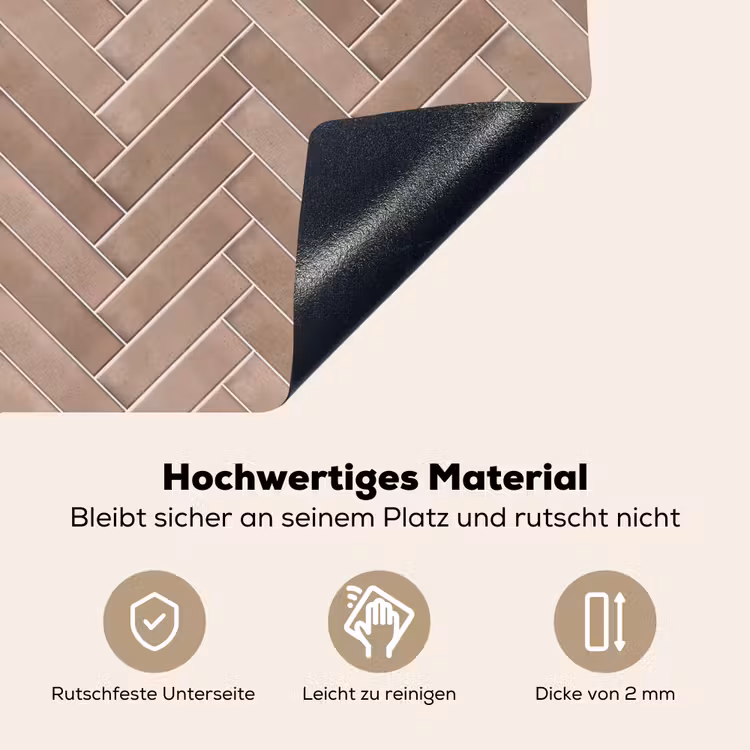Visgraat - Wandtegel - Oudroze - Terracotta Inductie beschemer met haakjes klein 777 -ky-onderkant-de