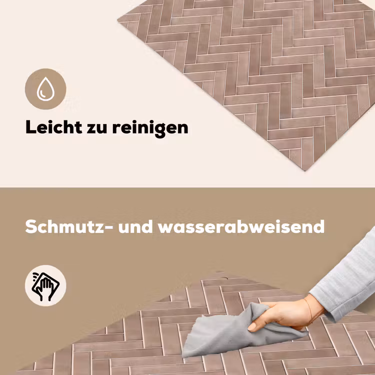 Visgraat - Wandtegel - Oudroze - Terracotta Inductie beschemer met haakjes klein 777 -ky-schoon-de