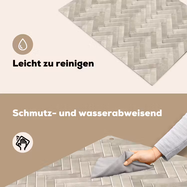 Visgraat - Wandtegel - Beige Inductie beschemer met haakjes klein 777 -ky-schoon-de