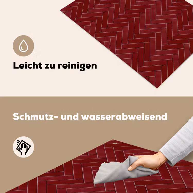 Visgraat - Wandtegel - Bordeaux - Rood Inductie beschemer met haakjes klein 777 -ky-schoon-de