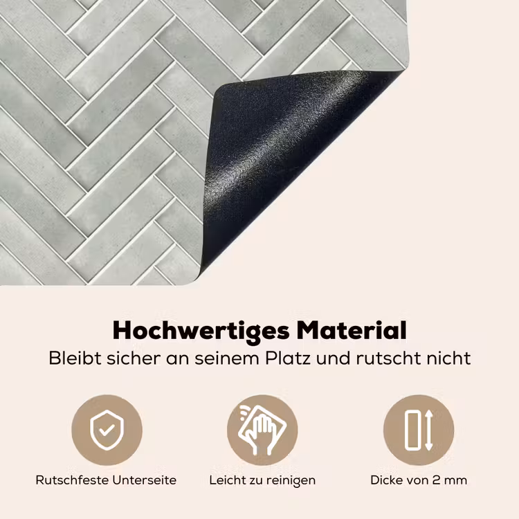 Visgraat - Wandtegel - Grijs Inductie beschemer met haakjes klein 777 -ky-onderkant-de