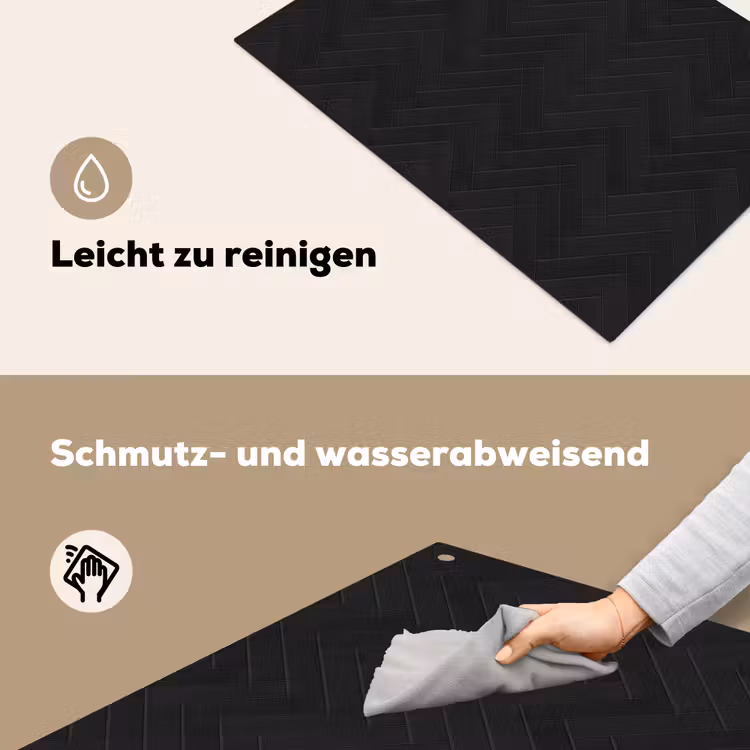 Visgraat - Wandtegel - Mat - Zwart Inductie beschemer met haakjes klein 777 -ky-schoon-de