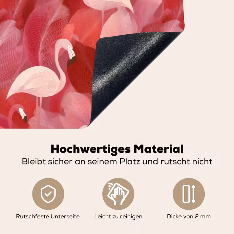 Flamingo - Botanisch - Elegant - Roze - Rood Inductie beschemer met haakjes klein 777 -ky-onderkant-de