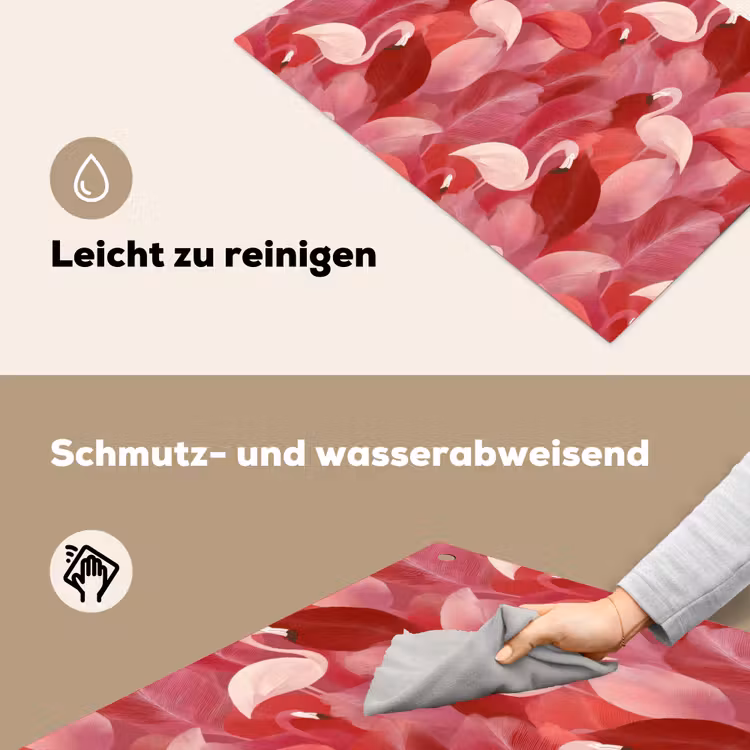 Flamingo - Botanisch - Elegant - Roze - Rood Inductie beschemer met haakjes klein 777 -ky-schoon-de