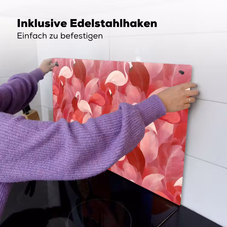 Flamingo - Botanisch - Elegant - Roze - Rood Inductie beschemer met haakjes klein 777 -ky-ophangen-de