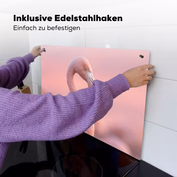 Flamingo - Portret - Roze Inductie beschemer met haakjes klein -ky-ophangen-de