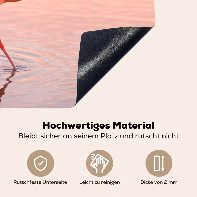 Flamingo - Water - Roze Inductie beschemer met haakjes klein -ky-onderkant-de