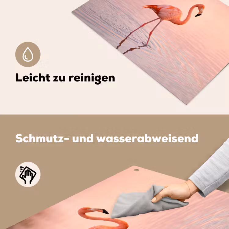 Flamingo - Water - Roze Inductie beschemer met haakjes klein -ky-schoon-de