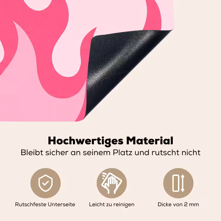 Vlammen - Patroon - Abstract - Modern - Roze Inductie beschemer met haakjes klein -ky-onderkant-de