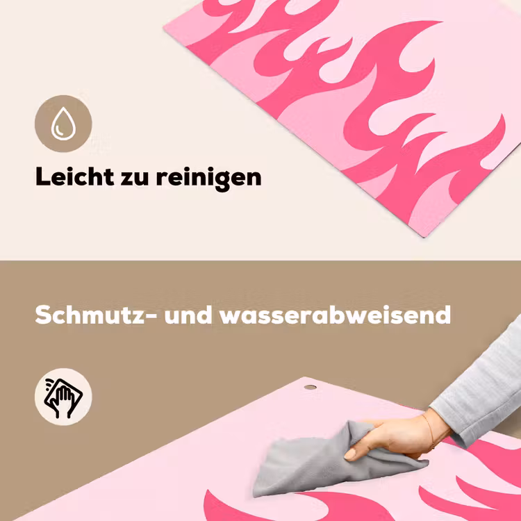 Vlammen - Patroon - Abstract - Modern - Roze Inductie beschemer met haakjes klein -ky-schoon-de