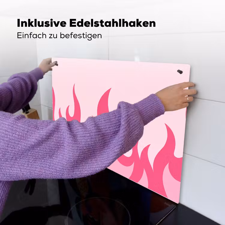 Vlammen - Patroon - Abstract - Modern - Roze Inductie beschemer met haakjes klein -ky-ophangen-de