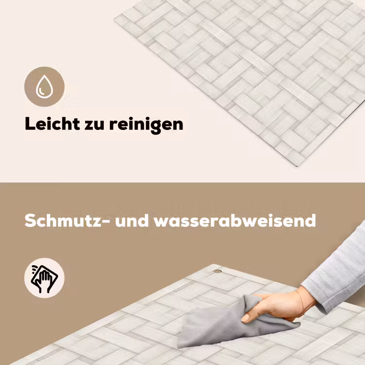 Vlechtwerk - Banen - Beige Inductie beschemer met haakjes klein 777 -ky-schoon-de
