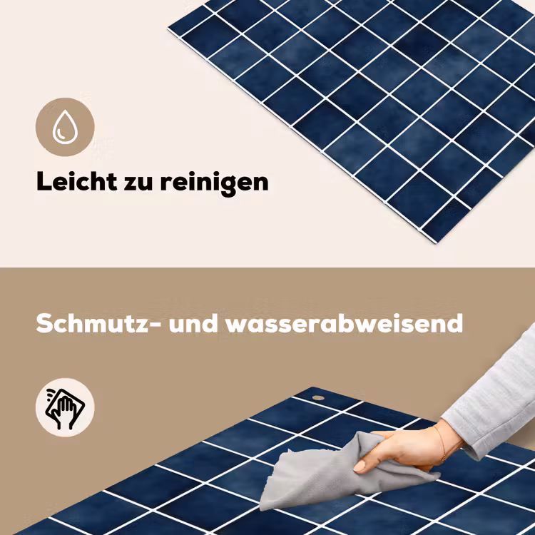 Tegel - Modern - Blauw Inductie beschemer met haakjes klein 777 -ky-schoon-de
