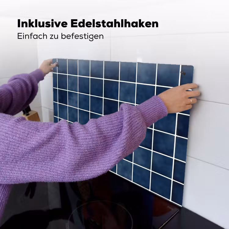 Tegel - Modern - Blauw Inductie beschemer met haakjes klein 777 -ky-ophangen-de