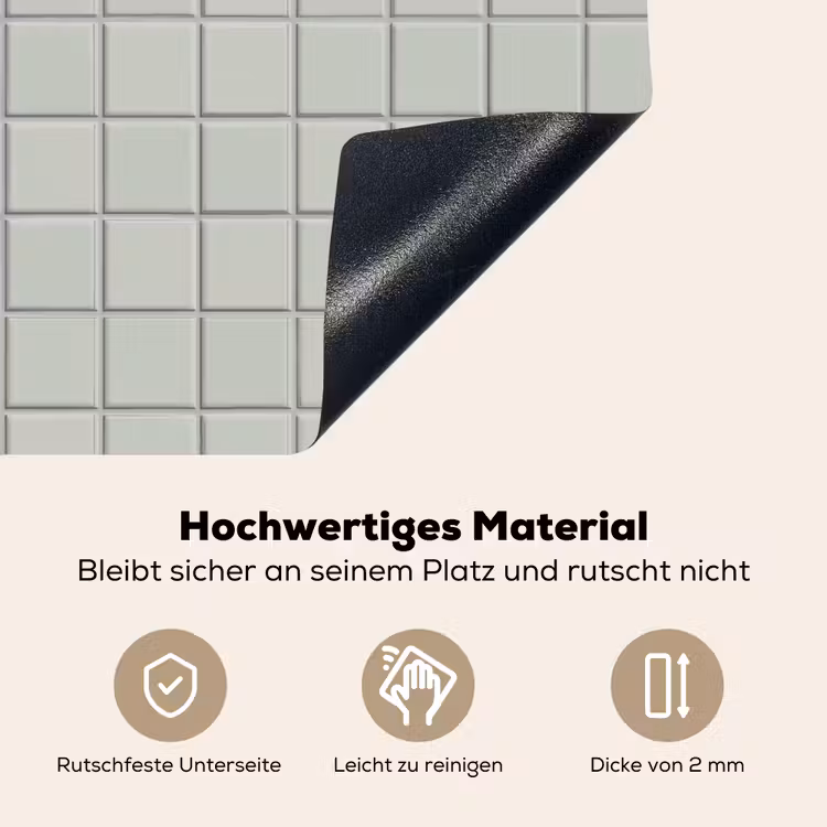 Tegel - Patroon - Lichtgroen Inductie beschemer met haakjes klein 777 -ky-onderkant-de