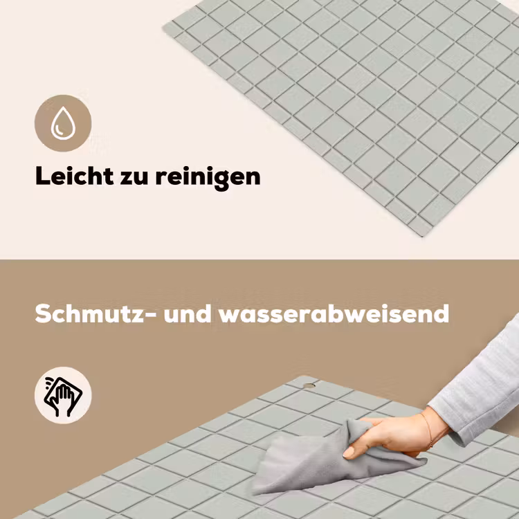 Tegel - Patroon - Lichtgroen Inductie beschemer met haakjes klein 777 -ky-schoon-de