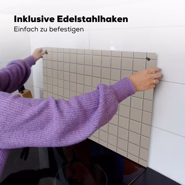 Tegel - Patroon Kiezel - Grijs Inductie beschemer met haakjes klein 777 -ky-ophangen-de