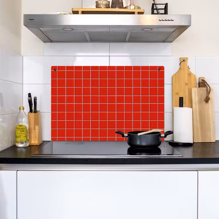 Tegel - Patroon - Kersen - Rood Inductie beschemer met haakjes klein 777 -sfeer2