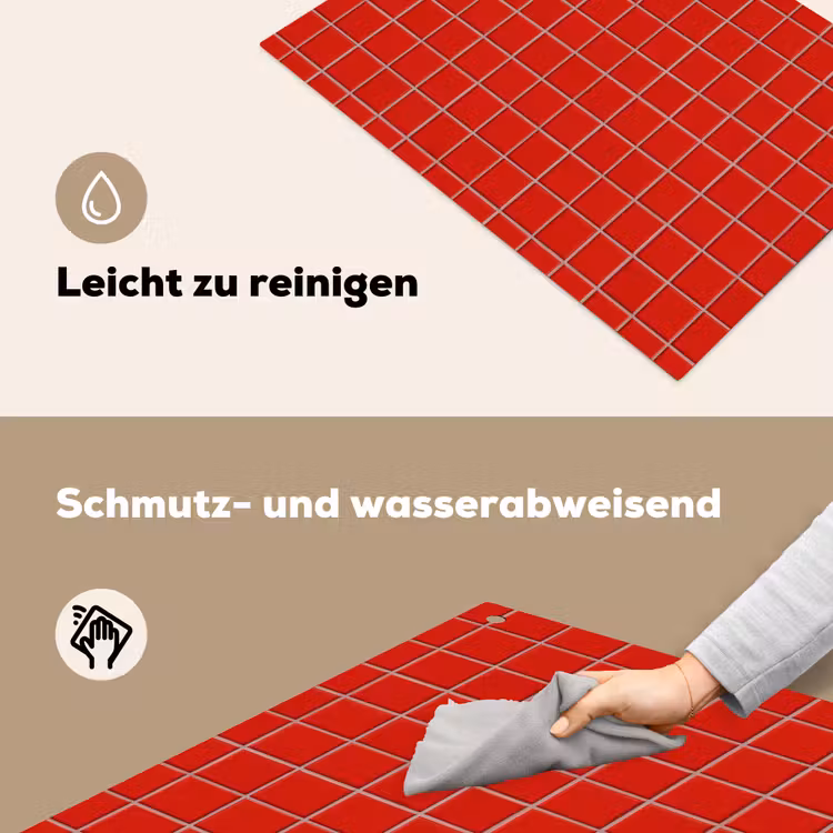 Tegel - Patroon - Kersen - Rood Inductie beschemer met haakjes klein 777 -ky-schoon-de