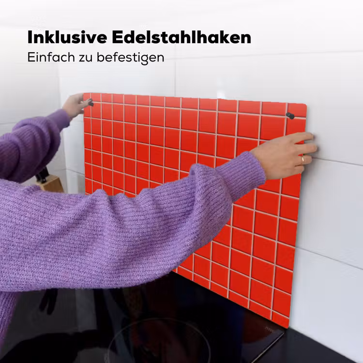 Tegel - Patroon - Kersen - Rood Inductie beschemer met haakjes klein 777 -ky-ophangen-de