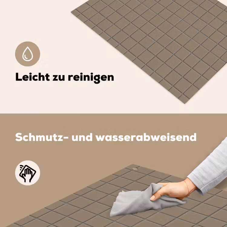 Tegel - Patroon - Taupe Inductie beschemer met haakjes klein 777 -ky-schoon-de