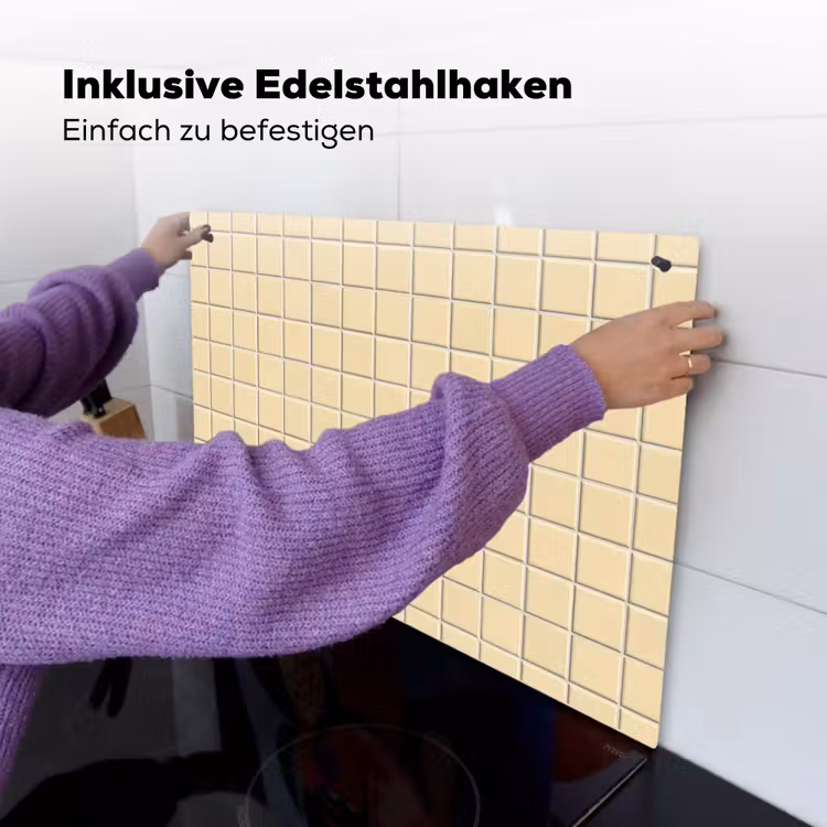 Tegels - Patroon - Crème Inductie beschemer met haakjes klein 777 -ky-ophangen-de