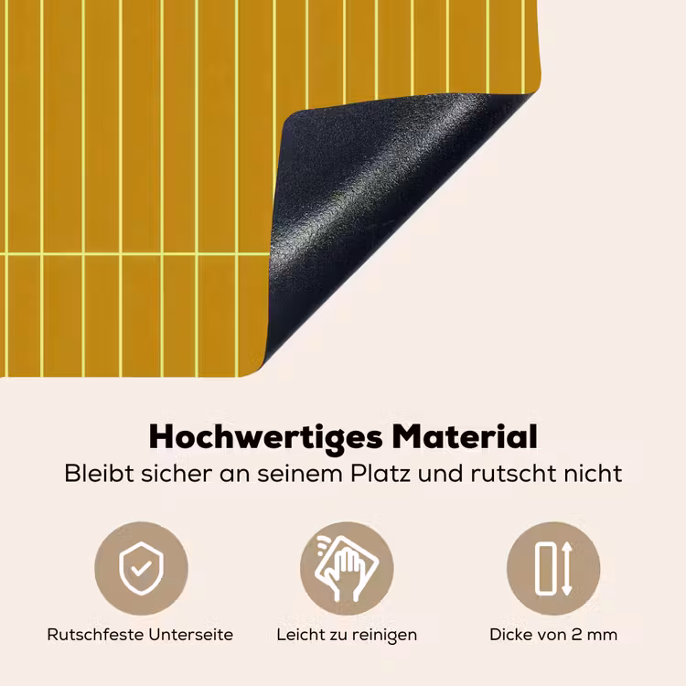 Tegels - Verticaal - Mosterdgeel Inductie beschemer met haakjes klein 777 -ky-onderkant-de