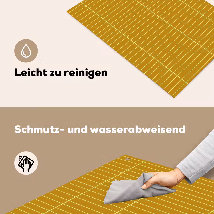 Tegels - Verticaal - Mosterdgeel Inductie beschemer met haakjes klein 777 -ky-schoon-de