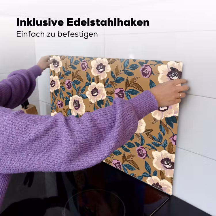 Floraal - Stilleven - Kleurrijk Inductie beschemer met haakjes klein 777 -ky-ophangen-de
